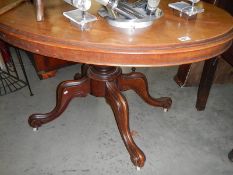 A Victorian mahogany tip top table. COLLECT ONLY.