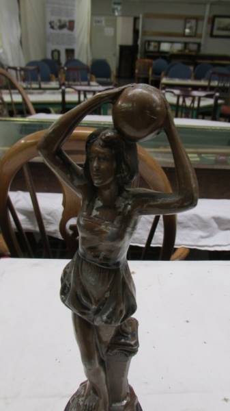 A pair of art deco spelter figure, 30 cm tall. - Image 3 of 3