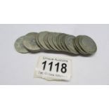 20 silver florin/two shillings, approximately 210 grams.