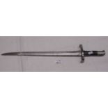 An old bayonet, 60 cm long, blade 47 cm. Collect Only.