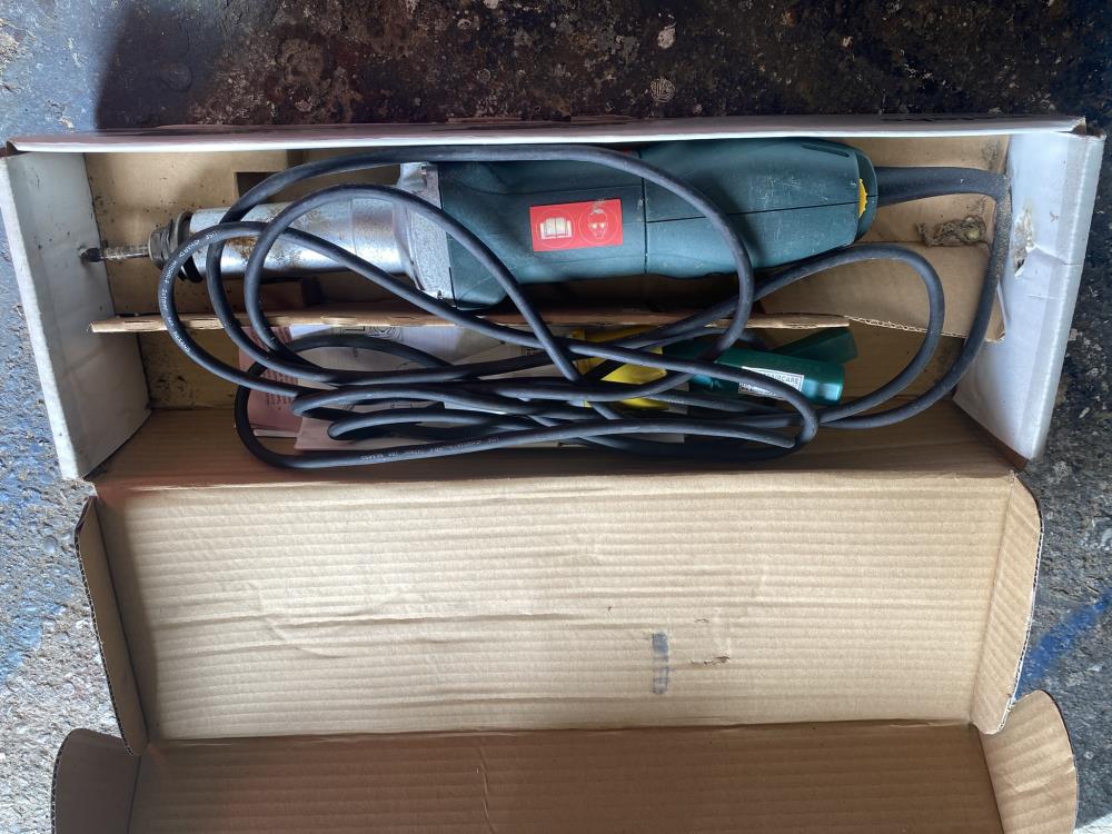 A Metabo straight 110V grinder pop riveter and tyre pressure pump. Collect Only. - Bild 2 aus 2