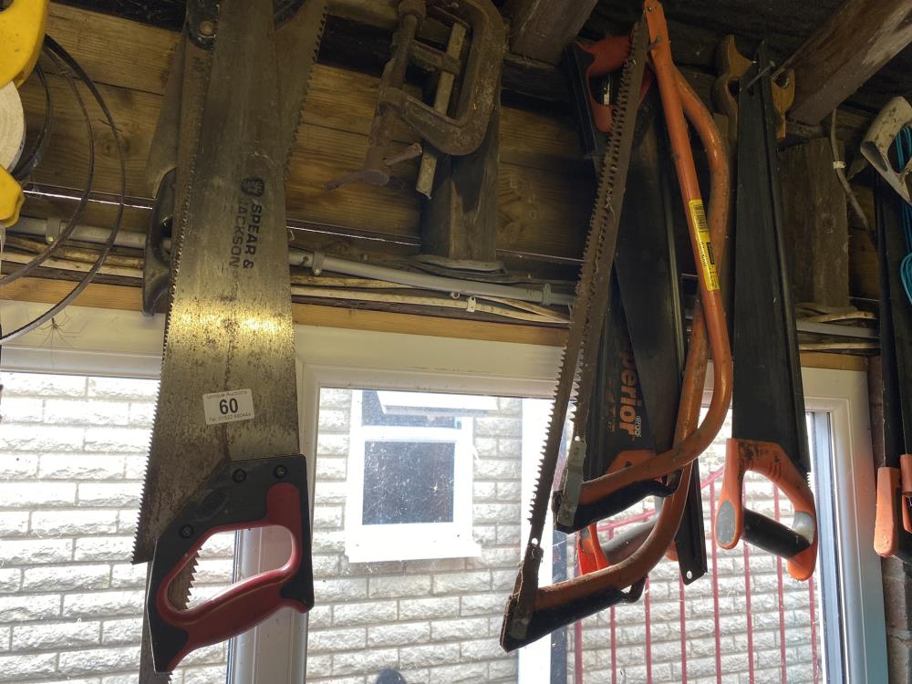 A selection of saws and a 30 m Stanley tape. Collect Only. - Bild 2 aus 3