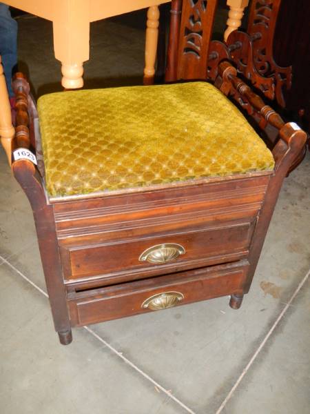 A two drawer piano stool, COLLECT ONLY.