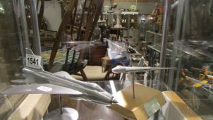 Two aluminium models of aircraft - Vulcan model cast from Vulcan B Mk 2.