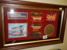 A framed and glazed Matchbox Models of Yesteryear collage.