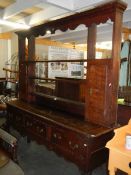 A Georgian open back oak dresser, COLLECT ONLY.