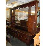 A Georgian open back oak dresser, COLLECT ONLY.