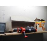 An electric spray gun and plastic water tap.