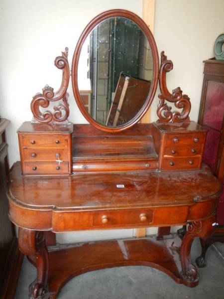 A Victorian mahogany 'Duchy' dressing table. COLLECT ONLY. - Image 2 of 2