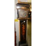 A Chinese lacquered Westminster chime long case clock (movement dusty and needs attention) 185 cm