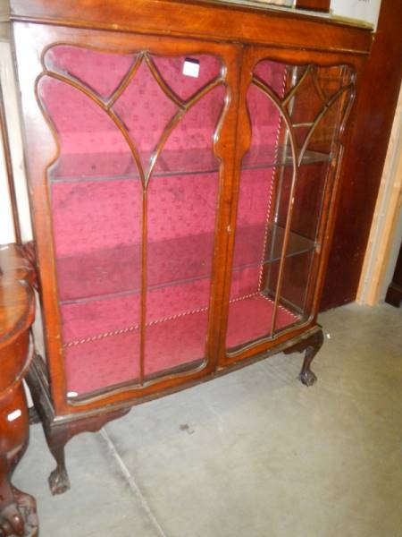 A Victorian mahogany display cabinet, COLLECT ONLY.