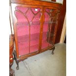 A Victorian mahogany display cabinet, COLLECT ONLY.