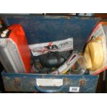 A boxed electric drill and lamp, etc.