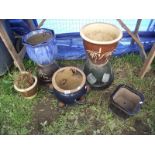 Seven good quality garden pots. COLLECT ONLY.