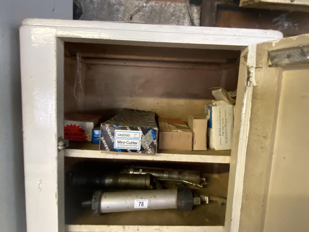 1 Cupboard full of spray equipment, grease guns, corner clamps, etc. Collect Only. - Image 2 of 7