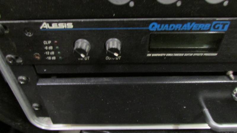 An Alesis rack mount Quanaverb GT guitar effects processor with flight case. COLLECT ONLY - Image 2 of 3