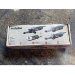 A Metabo straight 110V grinder pop riveter and tyre pressure pump. Collect Only.