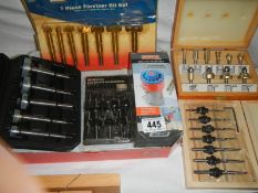A good lot of new router cutters.