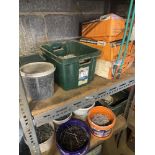 A shelf of paslode nails, felt nails, lost head nails 2" and clout nails. Collect Only.