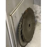 A 14" Tipped circular saw blade with 1 1/8" hole '13 3/4" tipped circular saw blade... Collect Only.