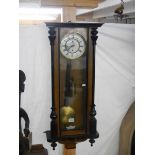 A Victorian mahogany single weight Vienna wall clock, COLLECT ONLY.