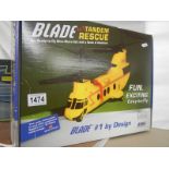 A boxed Blade E-Flite mix tandem rescue, incomplete.