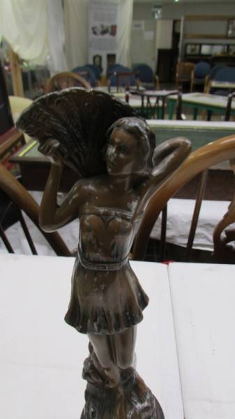 A pair of art deco spelter figure, 30 cm tall. - Image 2 of 3