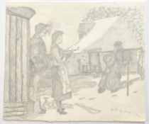 In the manner of Lowry, Laurence Stephen (1887-1976) Pencil drawing on paper