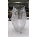 A good quality heavy cut glass vase.