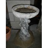 A garden bird bath.