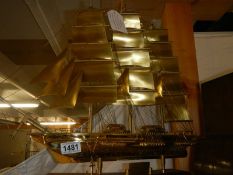 A detailed brass scale model of The Cutty Sark, 51 cm long x 46 cm tall.