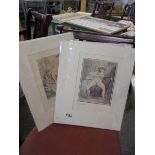 Thomas Rowlandson (1756-1827) Collection of 6 risque/erotic prints/plates circa 1960s. All mounted