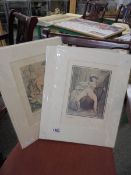 Thomas Rowlandson (1756-1827) Collection of 6 risque/erotic prints/plates circa 1960s. All mounted