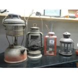 5 lamps, oil and candle.