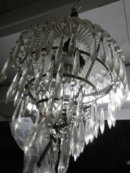 A good three tier chandelier, complete, COLLECT ONLY. - Image 3 of 3