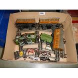 A Hornby '0' gauge tinplate clockwork train set, (spring ok).