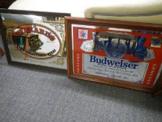 An Everards and a Budweiser beers advertising mirrors.