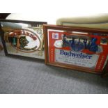 An Everards and a Budweiser beers advertising mirrors.