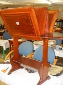 An Edwardian mahogany cross banded port folio stand, Edward Co., London, COLLECT ONLY.