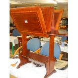 An Edwardian mahogany cross banded port folio stand, Edward Co., London, COLLECT ONLY.