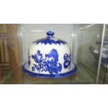 A blue and white Ironstone stilton dome.