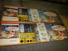 Two vintage Philips mechanical engineer, ME1200, look complete but unchecked.