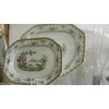 A large Copeland 'Chelsea' pattern meat platter and a smaller example.