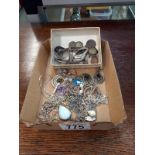 A mixed lot of silver jewellery and coins etc.,