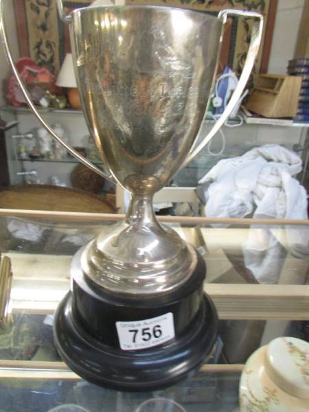 A Birmingham silver 1930 pigeon racing trophy engraved 1933-1941 Dents and Creases. 6 3/8oz or 180g