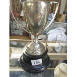 A Birmingham silver 1930 pigeon racing trophy engraved 1933-1941 Dents and Creases. 6 3/8oz or 180g