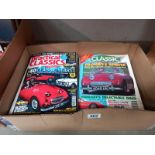 A quantity of classic car magazines, mostly featuring Austin Healey's.