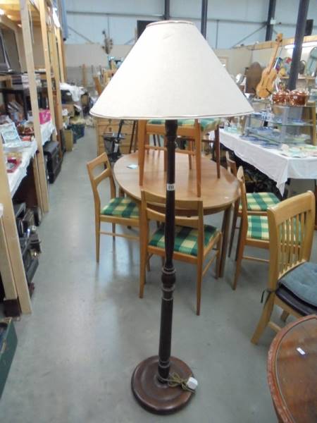 A mahogany standard lamp. COLLECT ONLY