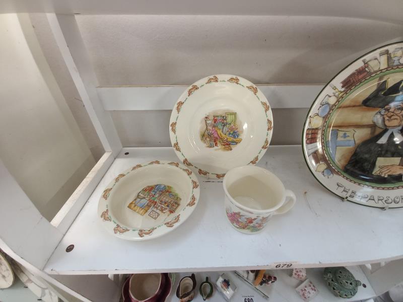 3 pieces of Royal Doulton Bunnykins & a Royal Doulton 'The Parsons' plate - Image 2 of 5