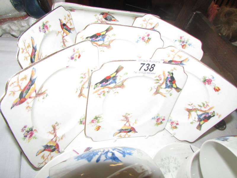 A pretty bird decorated china tea set. - Image 2 of 3